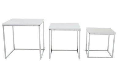 Fulton Matte White Nest Of 3 Tables With