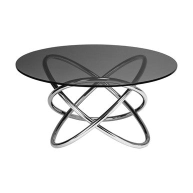 Cart Smoked Glass Top End Table