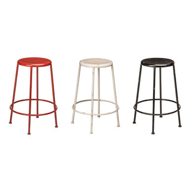 Artisan Red Metal Stool