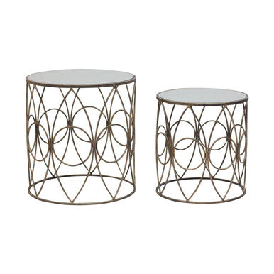Avantis Set Of Two Antique Frame Round Tables