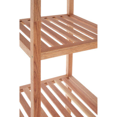 ARLA 4 Tier Walnut Wood Bathroom Shelf Unit