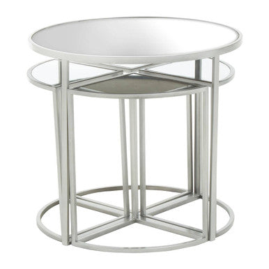 Farran 5Pc Silver Finish Iron Tables