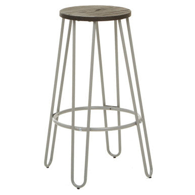 District Grey Finish Metal Frame Bar Stool