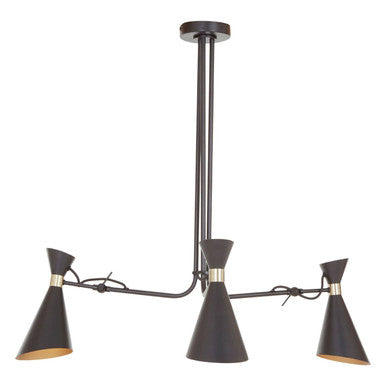 Linox 3 Shade Black And Gold Bent Arm Pe