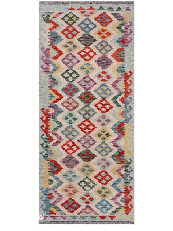 Maimana Afghanistan Kilim Rug - 195 x84 cm