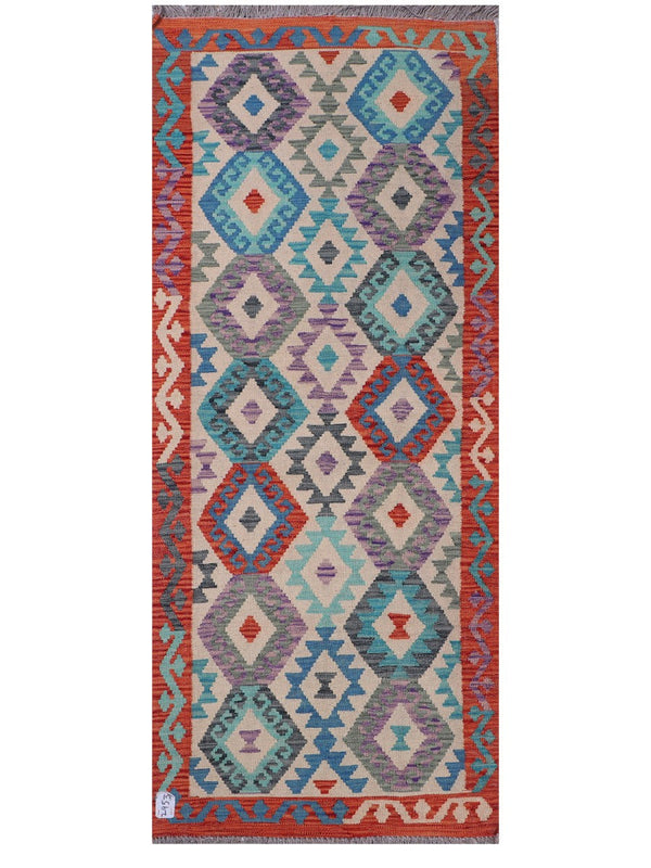 Maimana Afghanistan Kilim Rug - 203 x84 cm