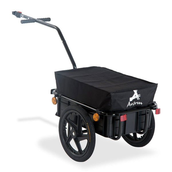 Cargo Trailer Bike Stroller Garden Trolley W/Carrier Utility Luggage & Wheels Black