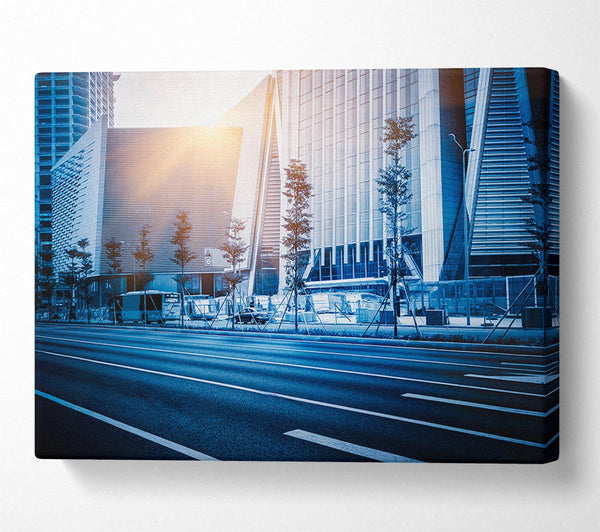  A Canvas Print of Blue city sunglare Canvas Wall Art