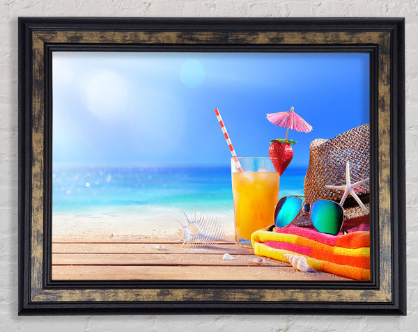 Relax by the beach Framed Print