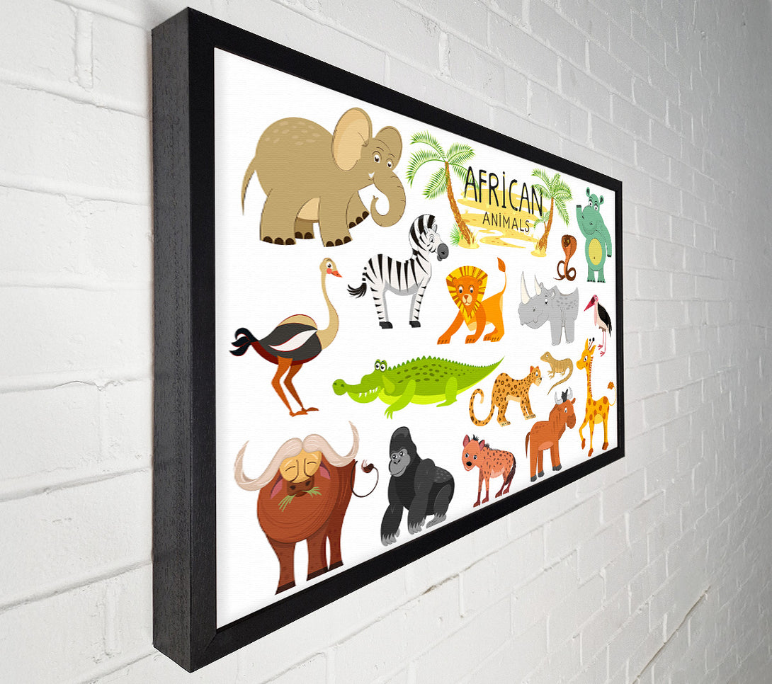  A Canvas Print of African animals cartoon Canvas Art