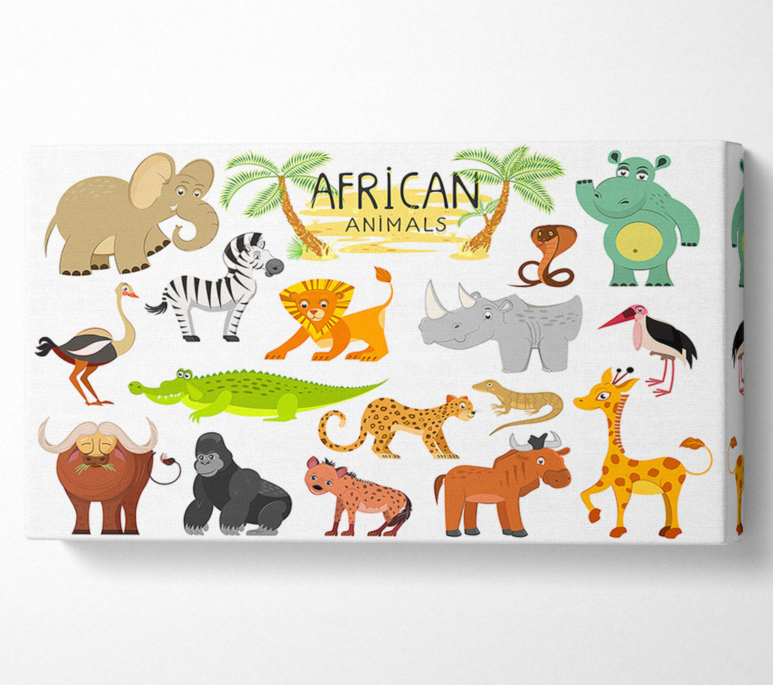  A Canvas Print of African animals cartoon Canvas Art