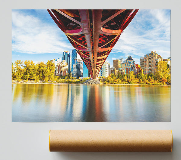 Bridge Over The Water City View Giclee Print