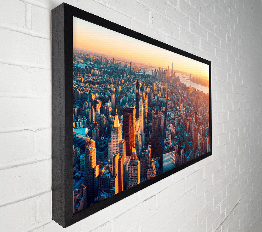  A Canvas Print of Aerial city sunset dream Canvas Wall Art