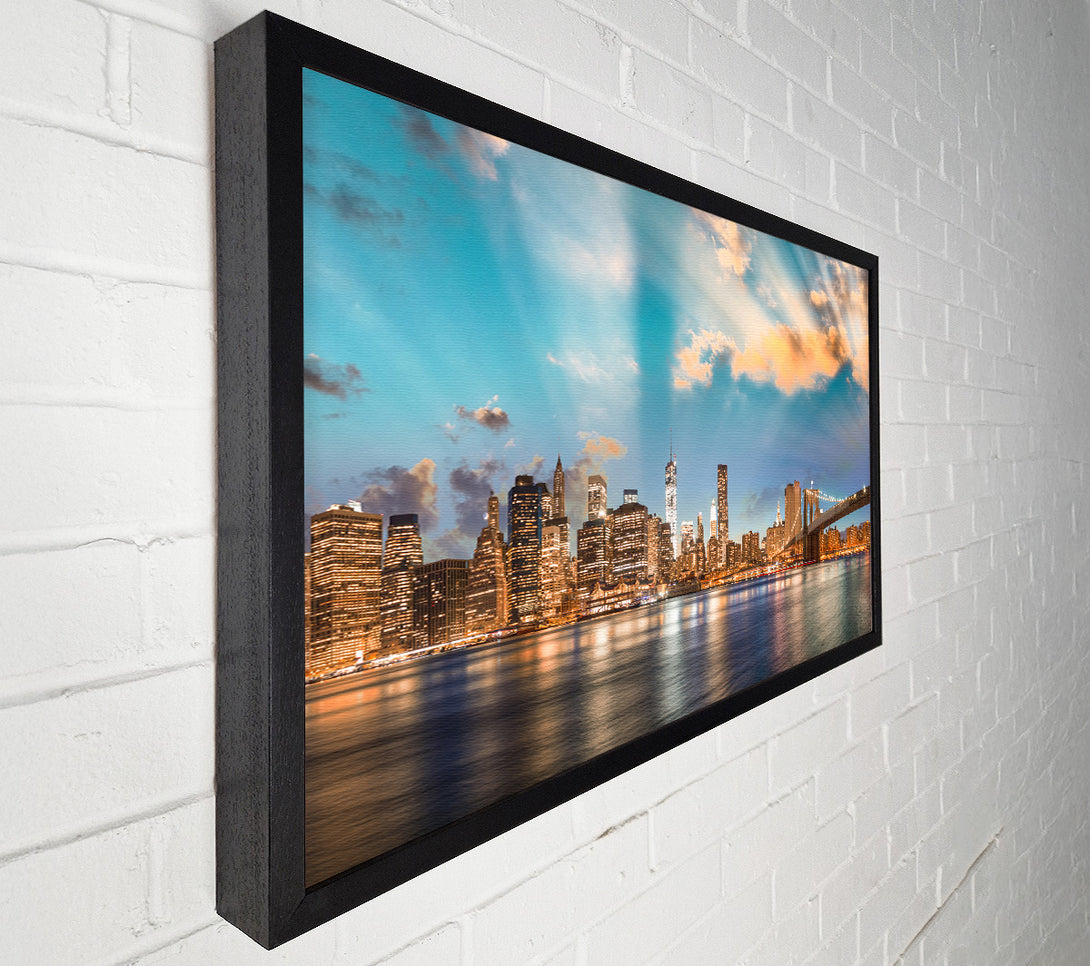  A Canvas Print of New york deep blue skies Canvas Print