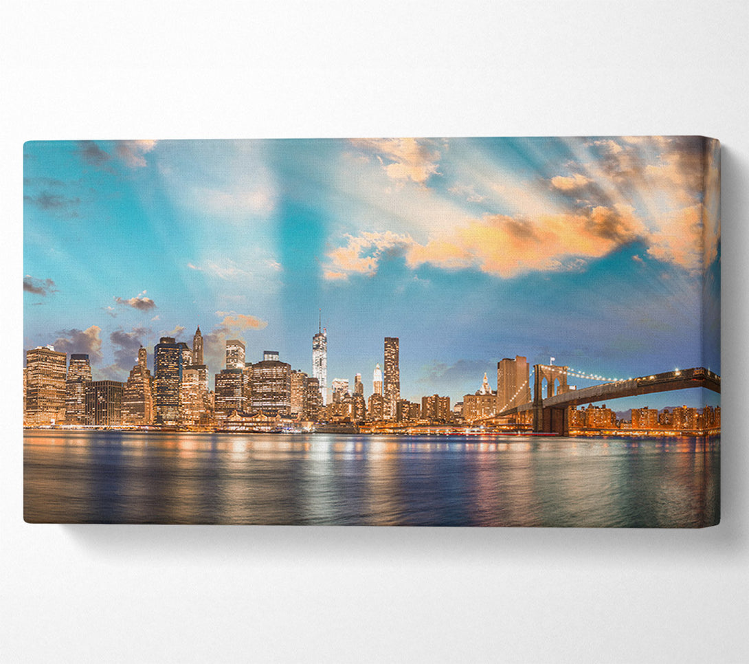  A Canvas Print of New york deep blue skies Canvas Print
