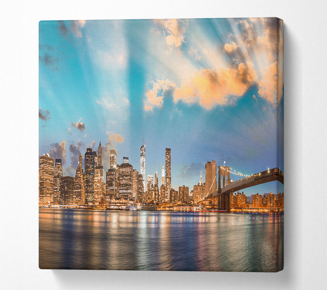  A Canvas Print of New york deep blue skies Canvas Print