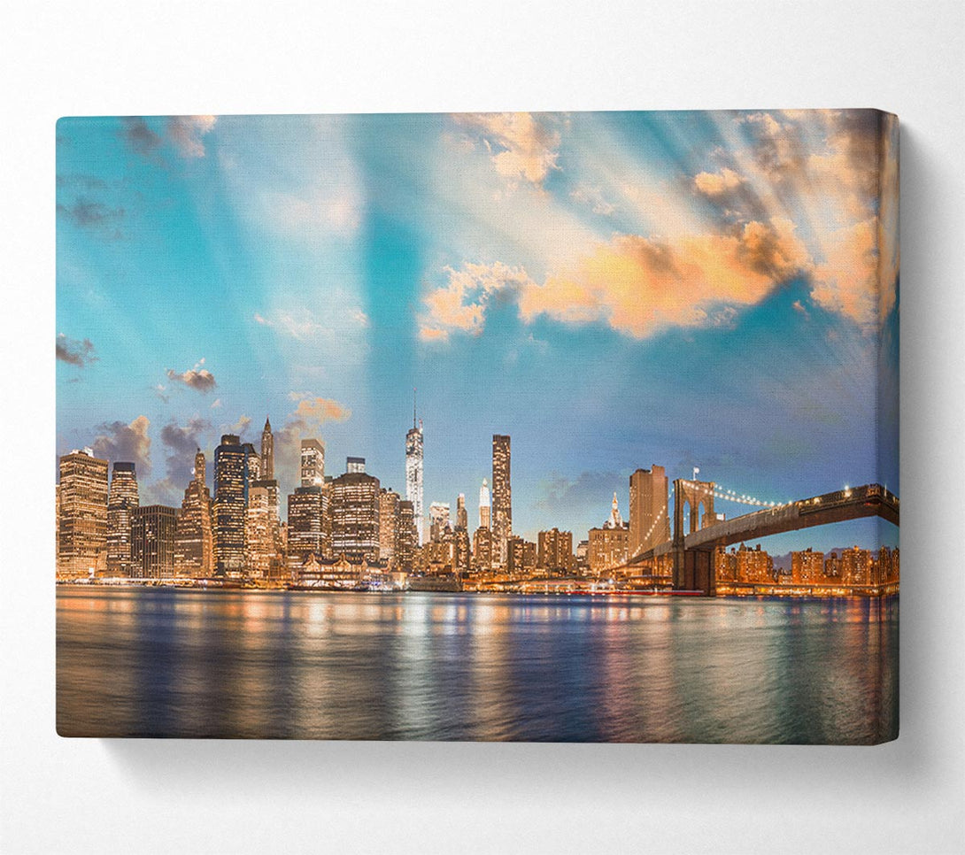  A Canvas Print of New york deep blue skies Canvas Print