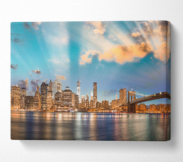  A Canvas Print of New york deep blue skies Canvas Print
