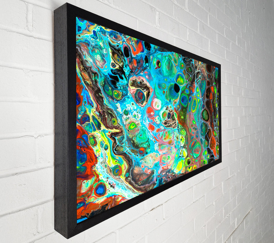  A Canvas Print of Neon Splash oil paints Canvas Art