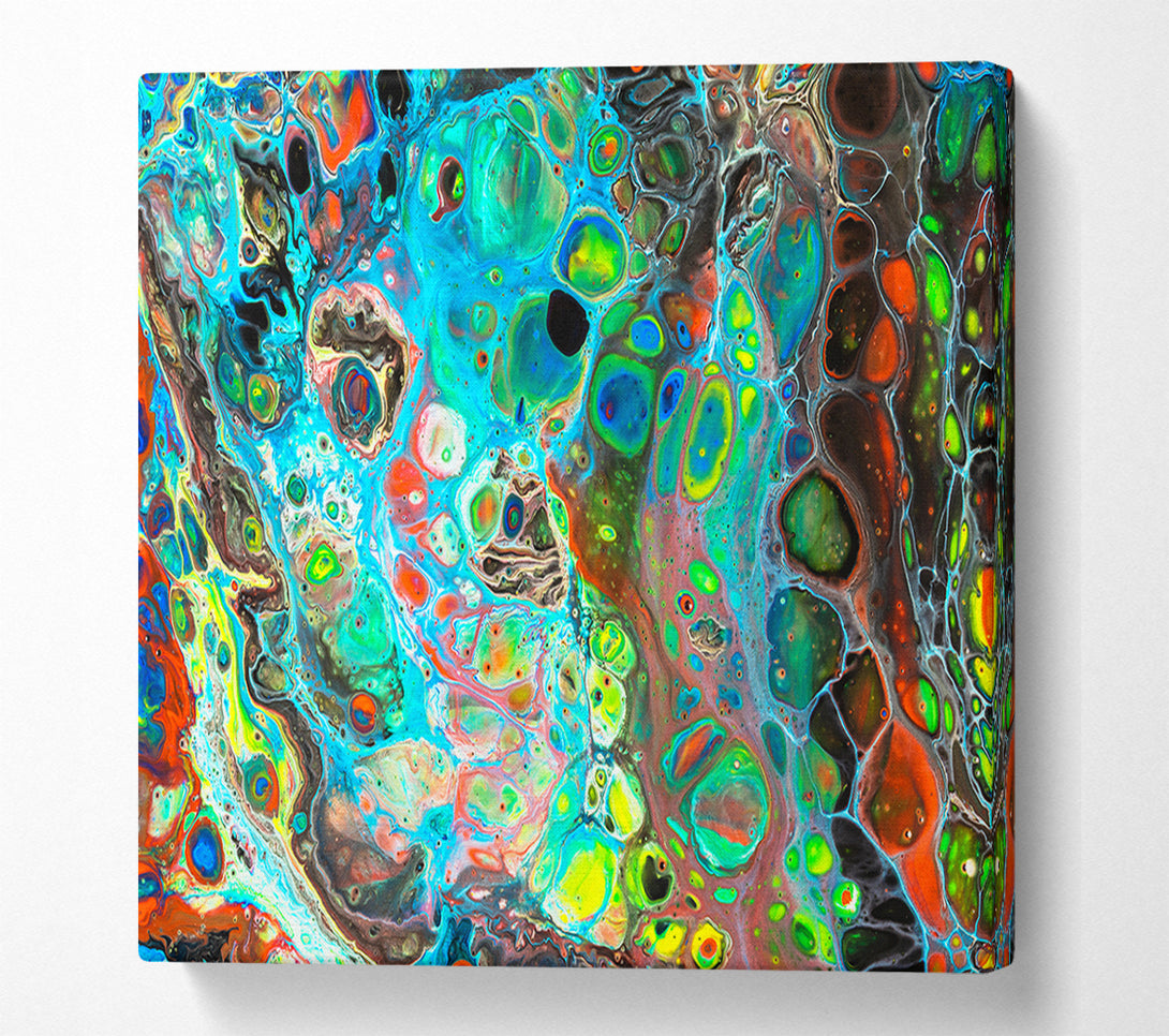  A Canvas Print of Neon Splash oil paints Canvas Art