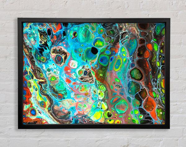 Neon Splash oil paints Framed Print