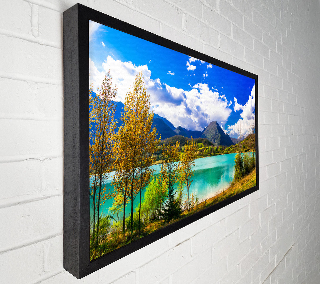  A Canvas Print of Blue Lagoon deep blue skies Canvas Print