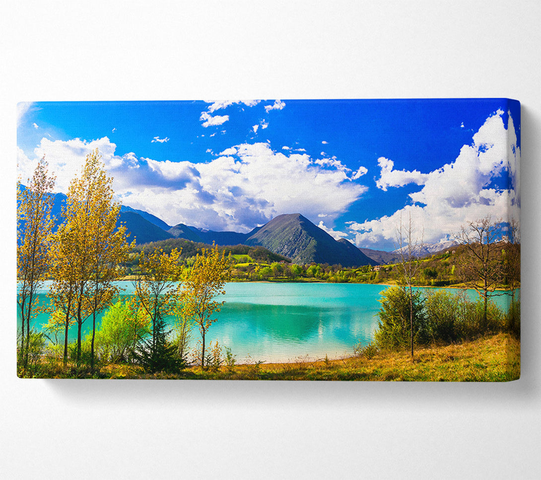  A Canvas Print of Blue Lagoon deep blue skies Canvas Print