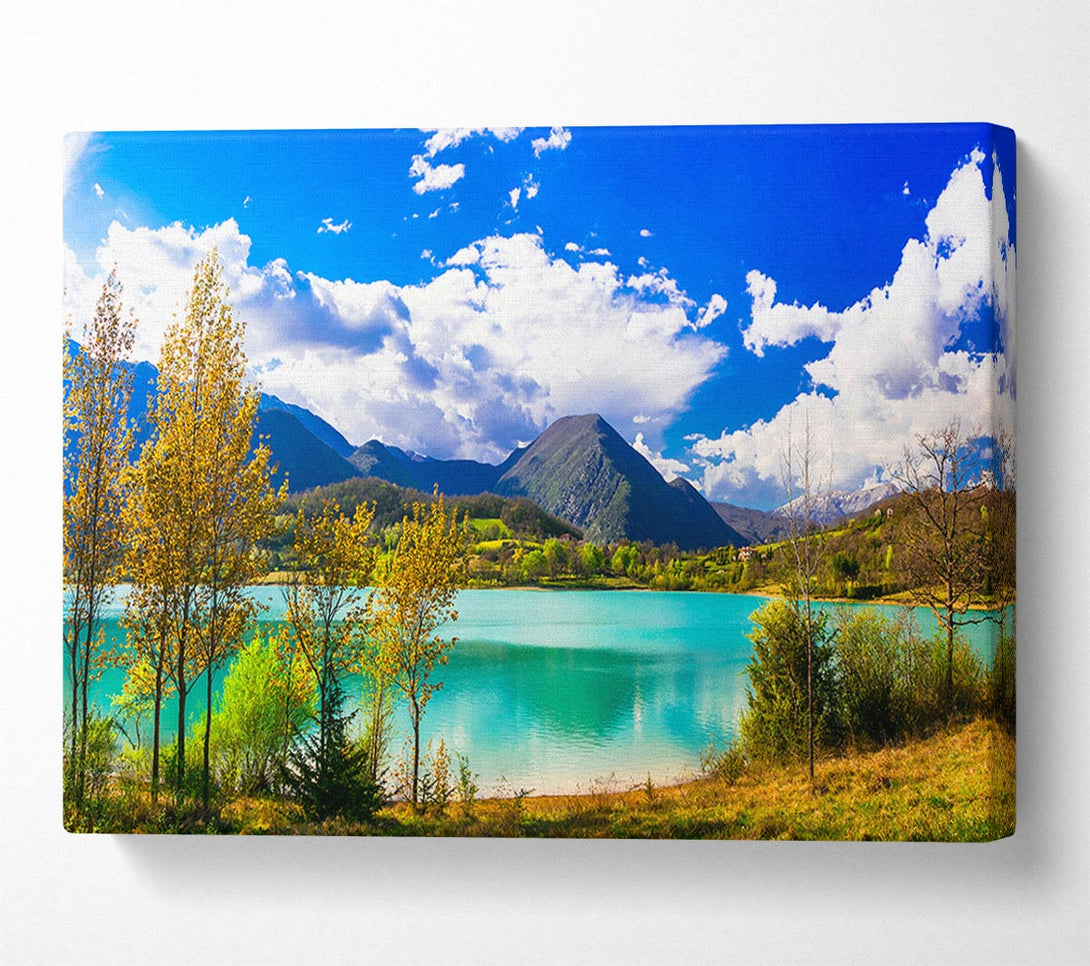  A Canvas Print of Blue Lagoon deep blue skies Canvas Print
