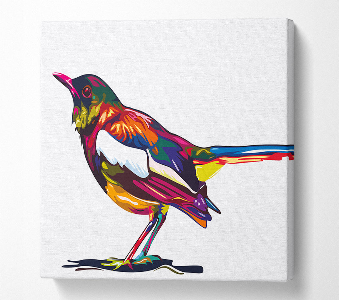  A Canvas Print of Colour splash blackbird Canvas Print