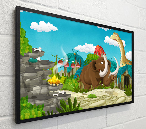 Mammoth and dinosaur
