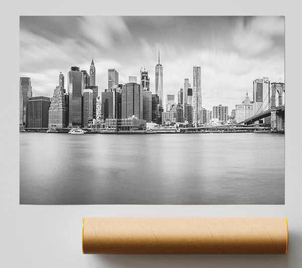 Grey Cityscape Views Soft Poster