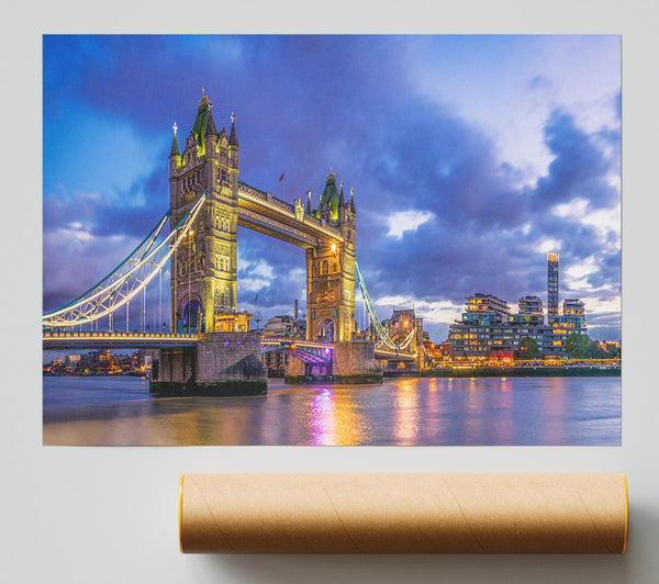 London Bridge At Night Giclee Print