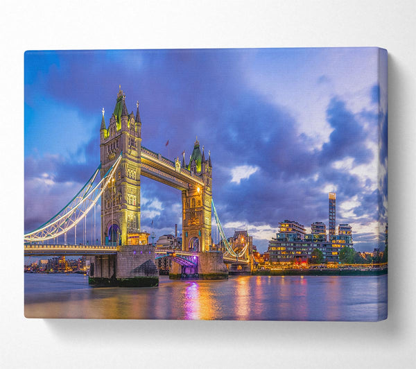  A Canvas Print of London Bridge at night Canvas Wall Art