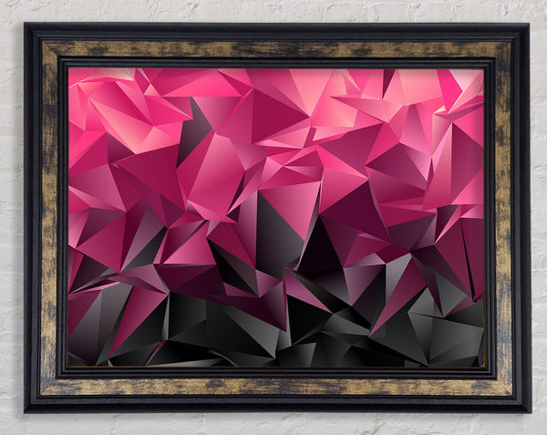 Pink and grey Diagonals Framed Print