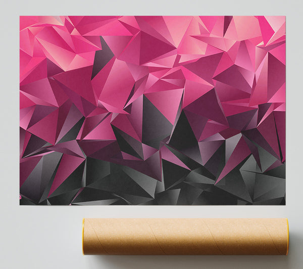 Pink And Grey Diagonals Giclee Print