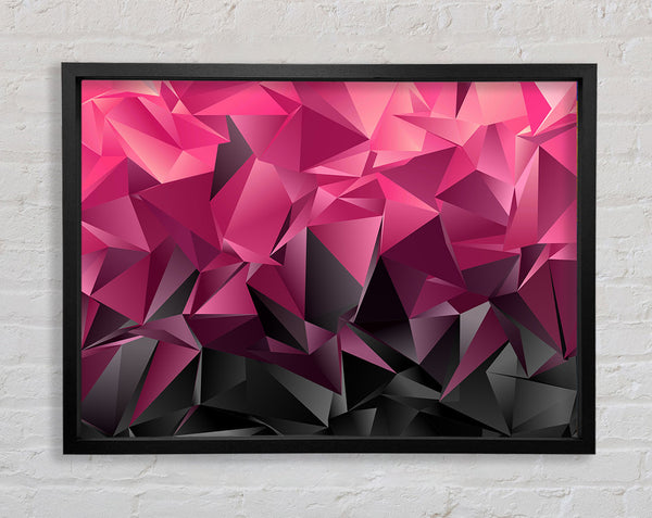 Pink and grey Diagonals Framed Print