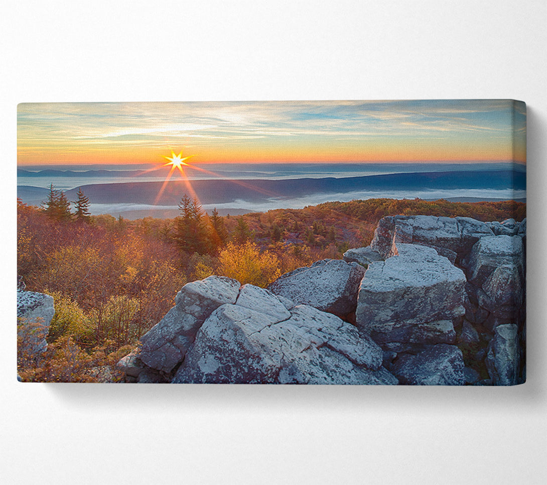  A Canvas Print of Star sun horizon Canvas Print