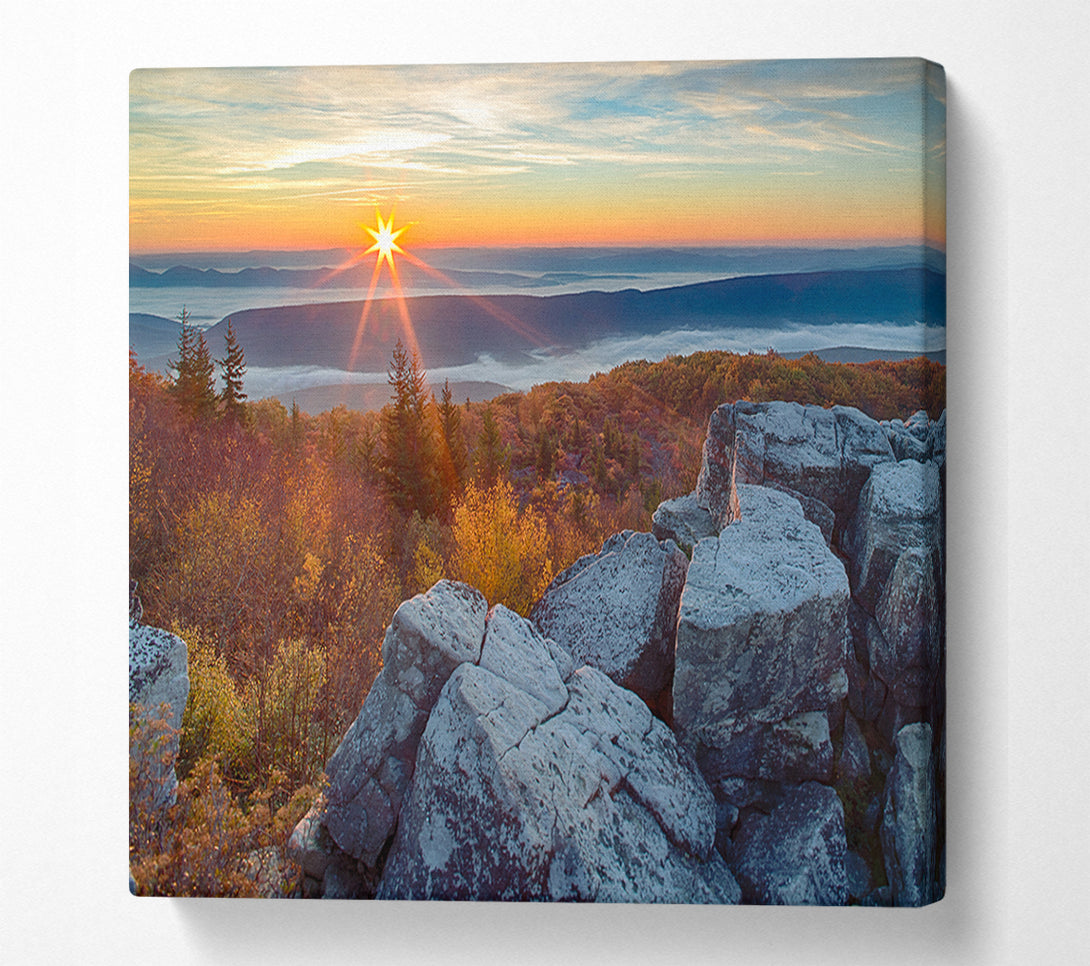  A Canvas Print of Star sun horizon Canvas Print