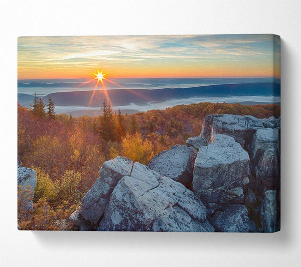  A Canvas Print of Star sun horizon Canvas Print