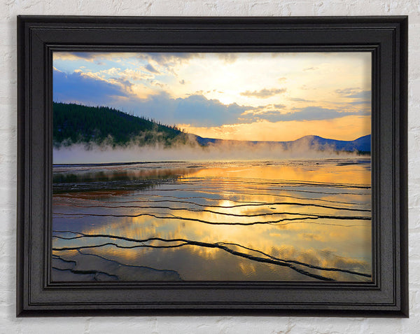Sonnenuntergang am zugefrorenen See