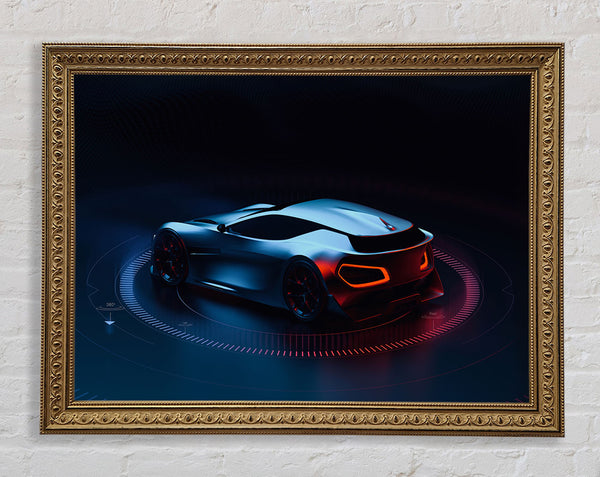 Futuristisches Auto mit Vollgas
