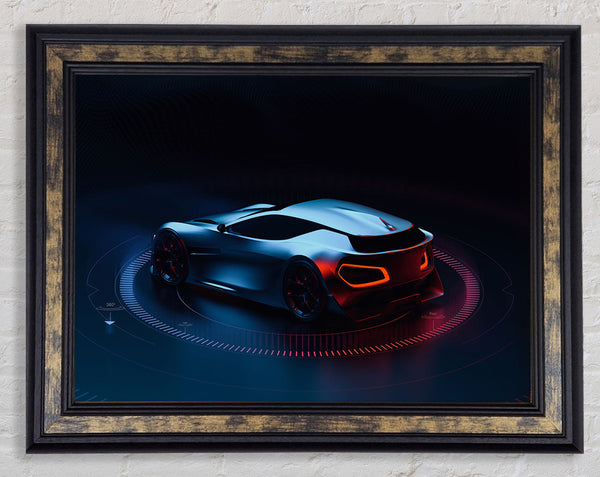 Full Spin futuristic car Framed Print