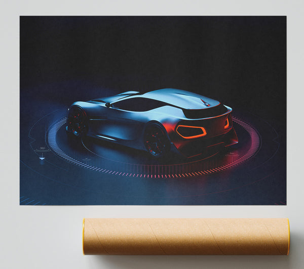 Full Spin Futuristic Car Giclee Print