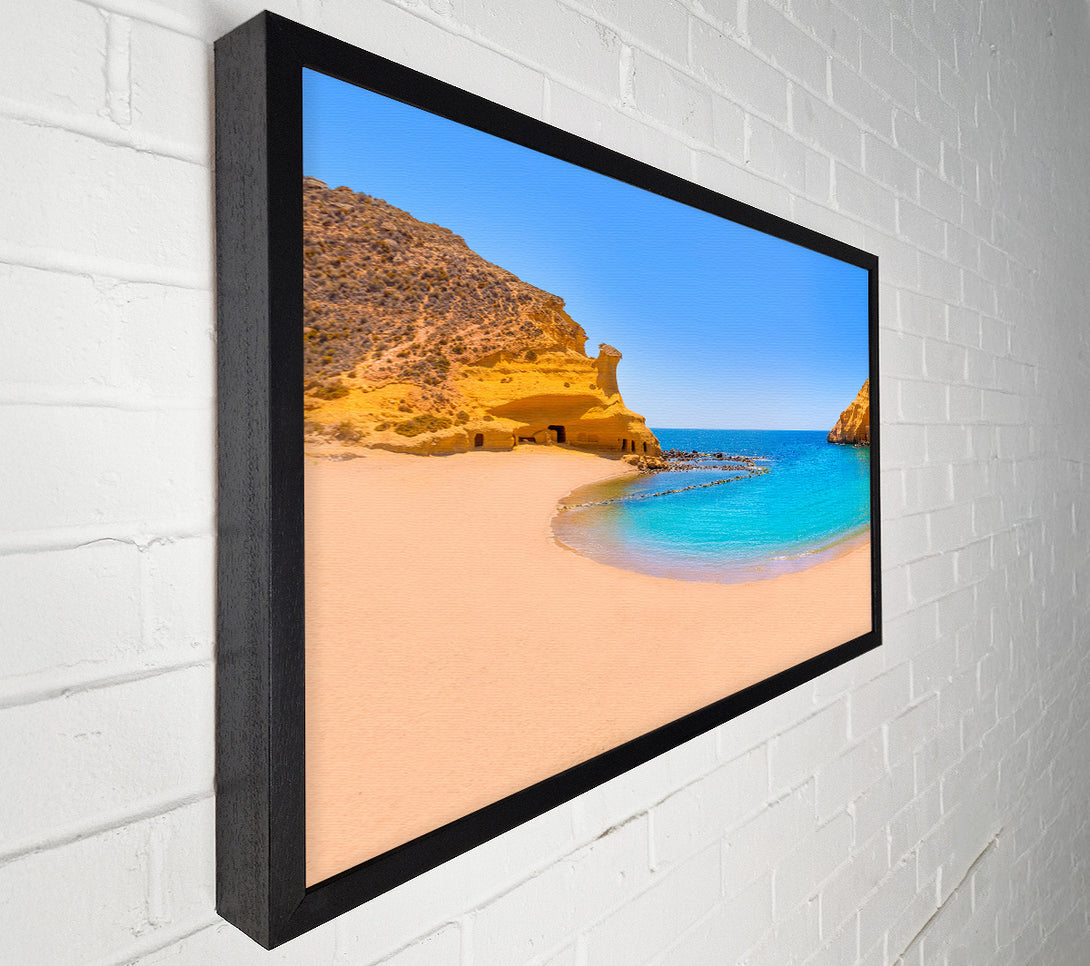  A Canvas Print of Beach cove blue seas Canvas Wall Art