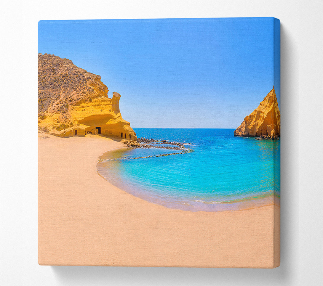  A Canvas Print of Beach cove blue seas Canvas Wall Art