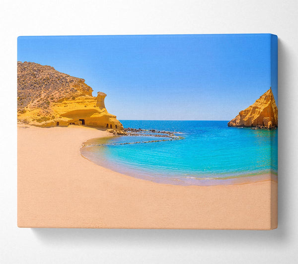 A Canvas Print of Beach cove blue seas Canvas Wall Art