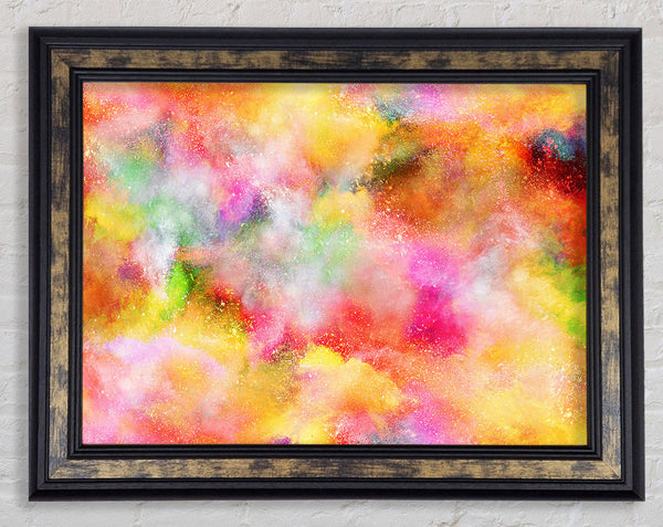 Clouds of rainbow powder Framed Print