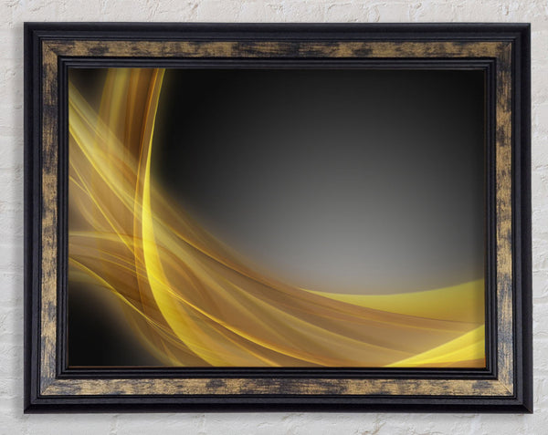 Yellow swirls through the gradients Framed Print