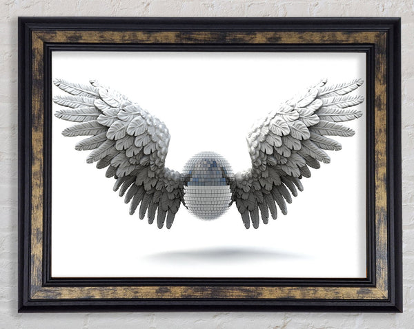 Disco ball wings Framed Print
