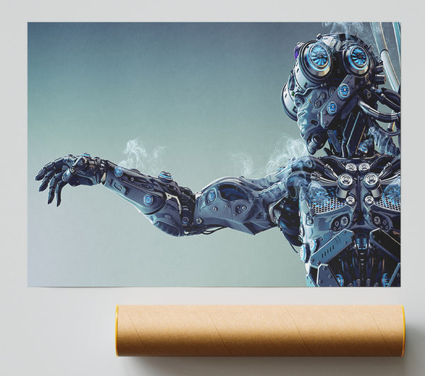 Robot Suit Smoking Giclee Print